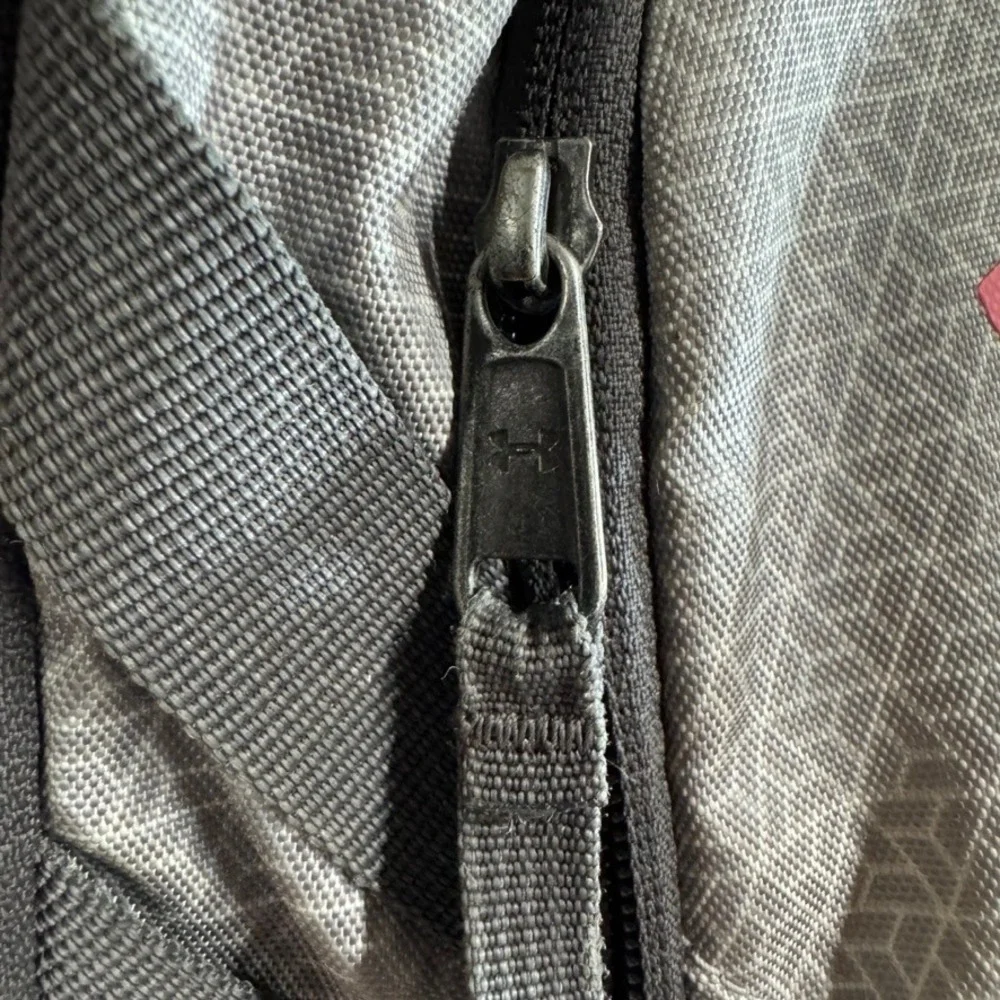 Under Armour Storm Backpack Grey Red Geometric Pattern Laptop Bag Sport Gym